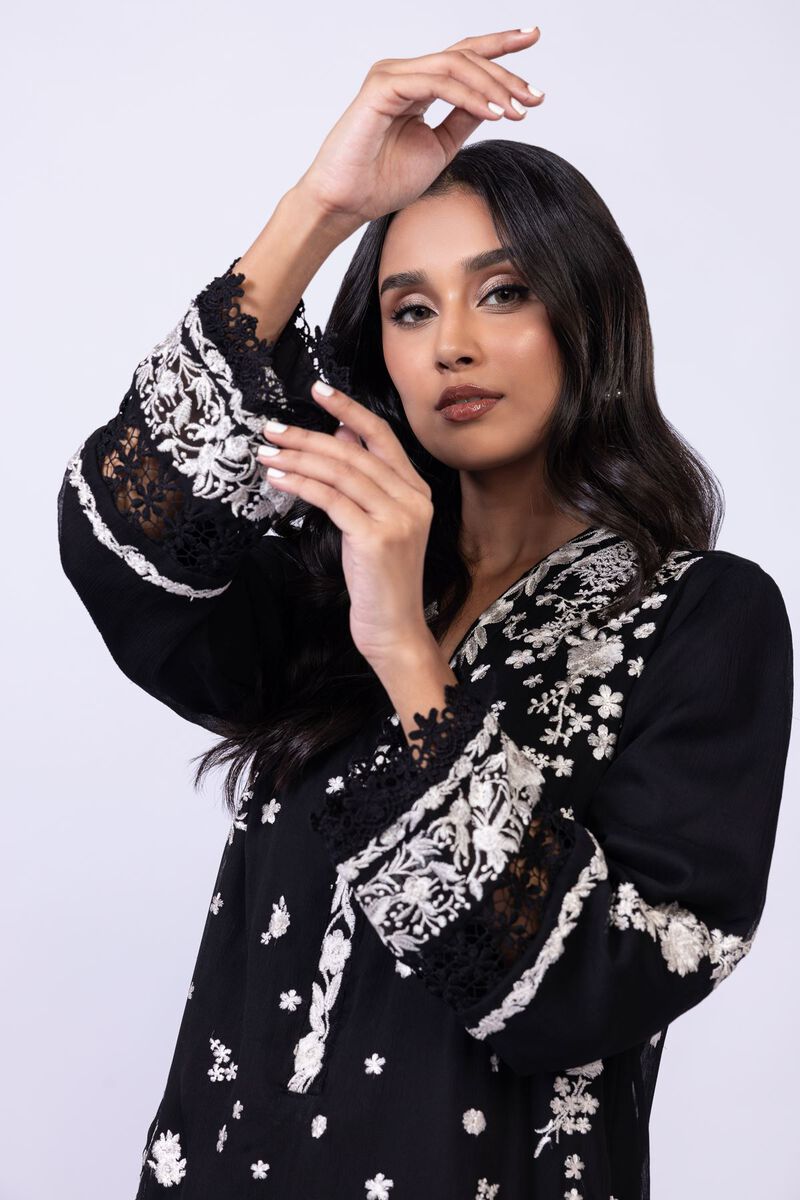 Embroidered | Polyester Crinkle Chiffon | Kurta | GBP 19.50