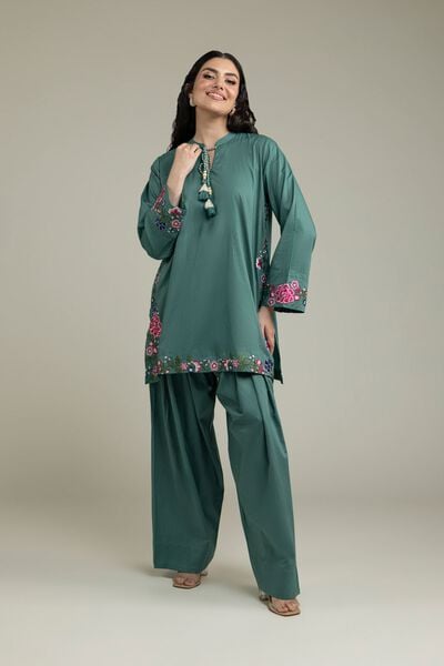 Embroidered | Cambric | Teal Solid Shalwar | GBP 15.00