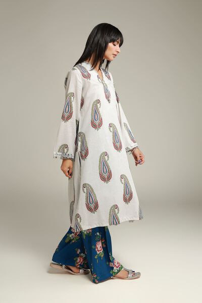 Embroidered | Cambric | Blue Floral Pants | GBP 15.00