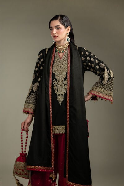 Embroidered | Raw Silk | 3-Piece Co-ord Set | GBP 185.00