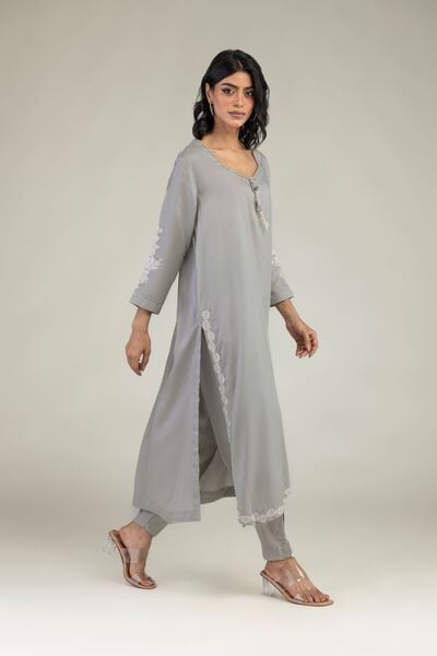 Embroidered | Lyocell | Gray Shalwar | GBP 25.00