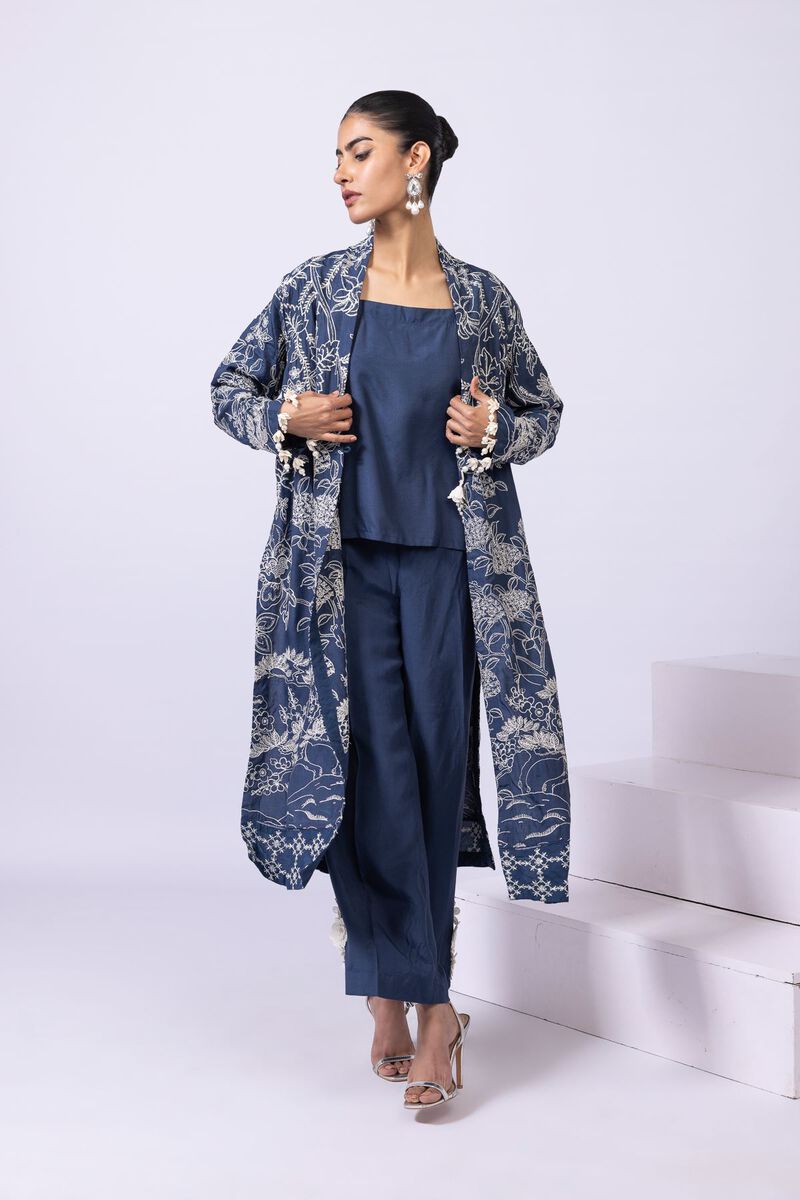 Embroidered | Viscose Oak Silk | Pants | GBP 25.00