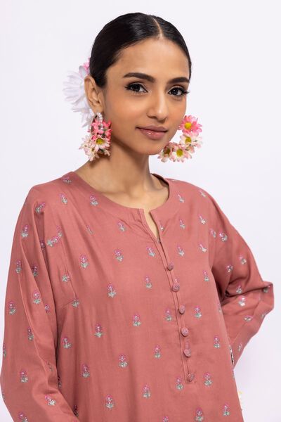 Kurta | Embroidered, PINK, hi-res