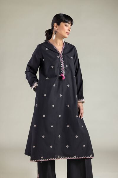 Embroidered | Cambric | Black 2-Piece Tailored | GBP 35.00