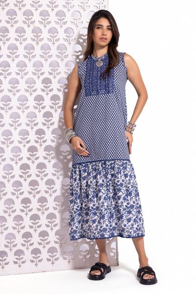 Embroidered | Crosshatch Poplin | Maxi Dress | GBP 9.00