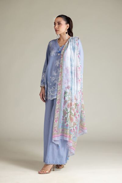 Embroidered | Textured Cotton | Tailored 3 Piece | GBP 80.00