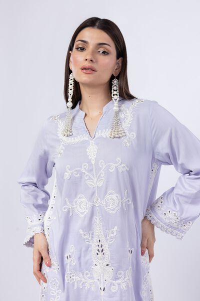 Embroidered | Crosshatch Raw Silk | Kurta | GBP 55.00