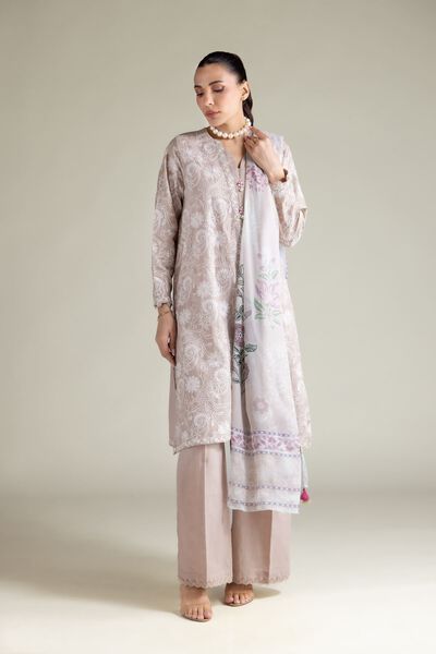 Embroidered | Textured Cotton | Tailored 3 Piece | GBP 80.00