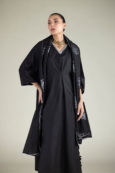 Embroidered | Raw Silk | Floral Longline Kurta | GBP 50.00