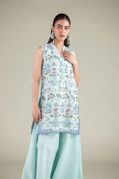 Embroidered | Mesuri | Floral Sleeveless Kurta | GBP 25.00
