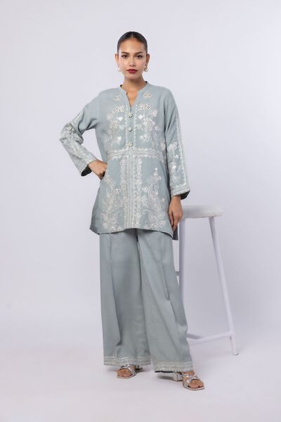 Embroidered | Russian Raw Silk | Pants | GBP 25.00