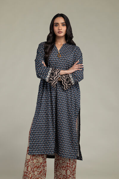 Printed | Cambric | V-Neck Cambric Kurta | GBP 30.00