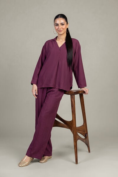 Dyed | Crepe | Solid V-Neck Blouse | GBP 30.00