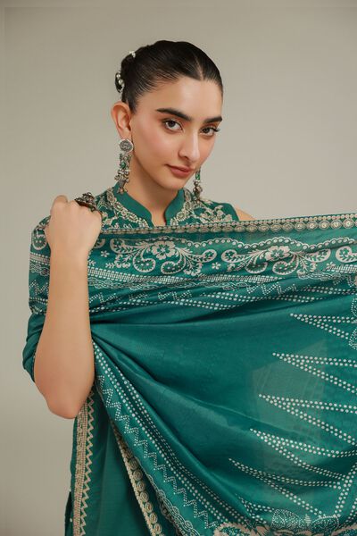 Embroidered | Polyester Silk | Geometric Draped Dupatta | GBP 35.00