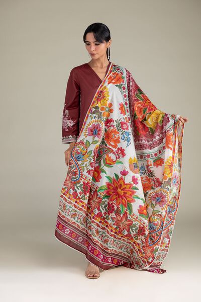 Embroidered | Lawn | Floral Lawn Dupatta | GBP 30.00
