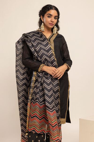 Dupatta, BLACK, hi-res