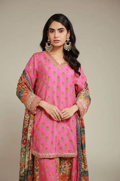 Embroidered | Raw Silk | 3 Piece Co-ord Set | GBP 140.00