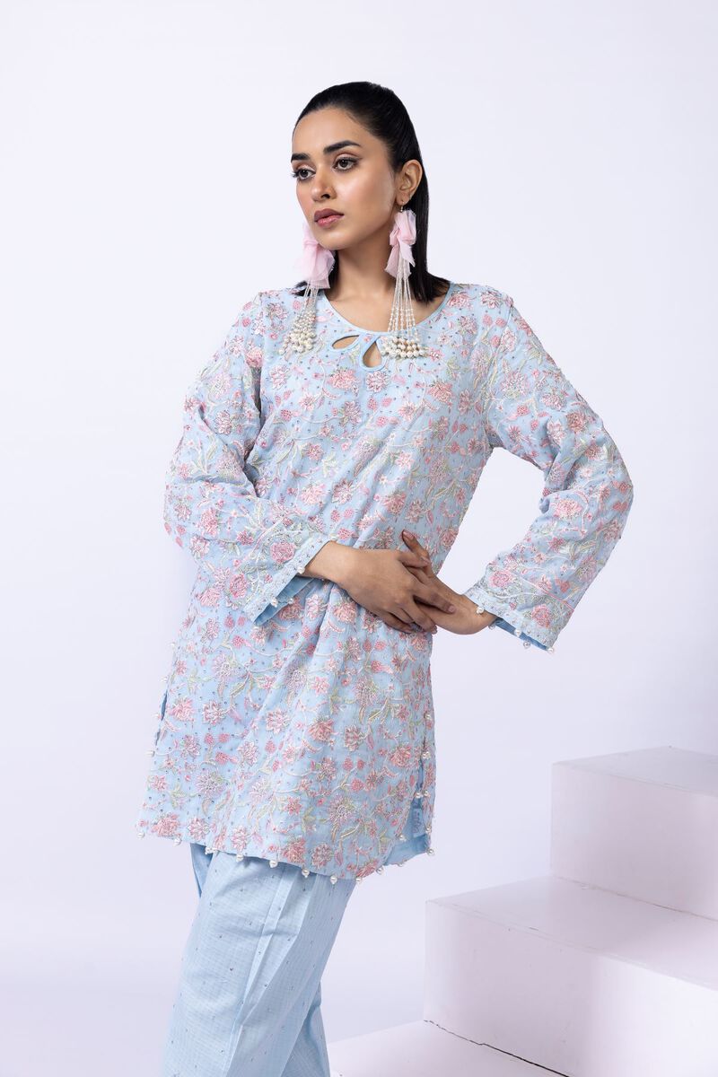 Embroidered | Polyester Crinkle Chiffon | Kurta | GBP 70.00