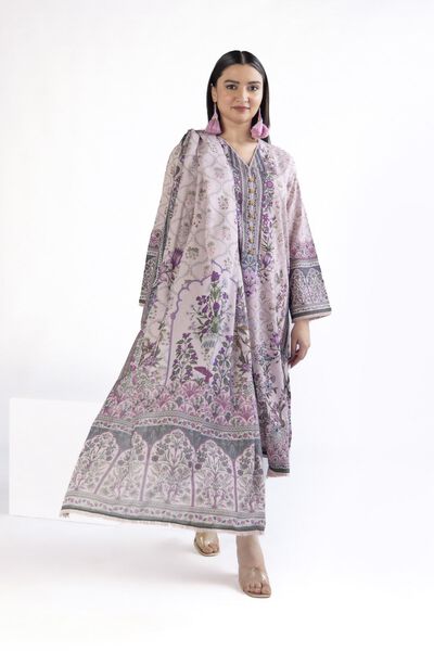 Printed | Slub Lawn | Tailored 3 Piece | GBP 25.00