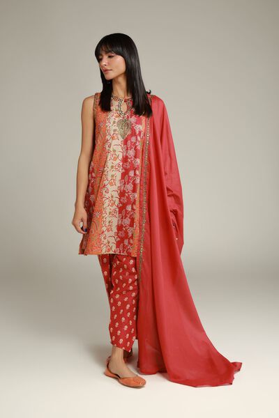 Embroidered | Cambric | Floral Red Shalwar | GBP 20.00