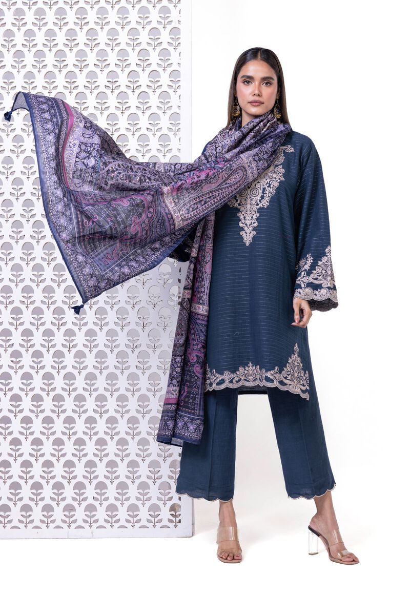 Embroidered | Light khaddar Messuri | Tailored 3 Piece | null