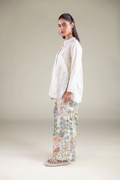 Embroidered | Textured Weave | Trousers | GBP 20.00