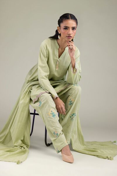 Embroidered | Textured Cotton | Solid Cotton Dupatta | GBP 25.00