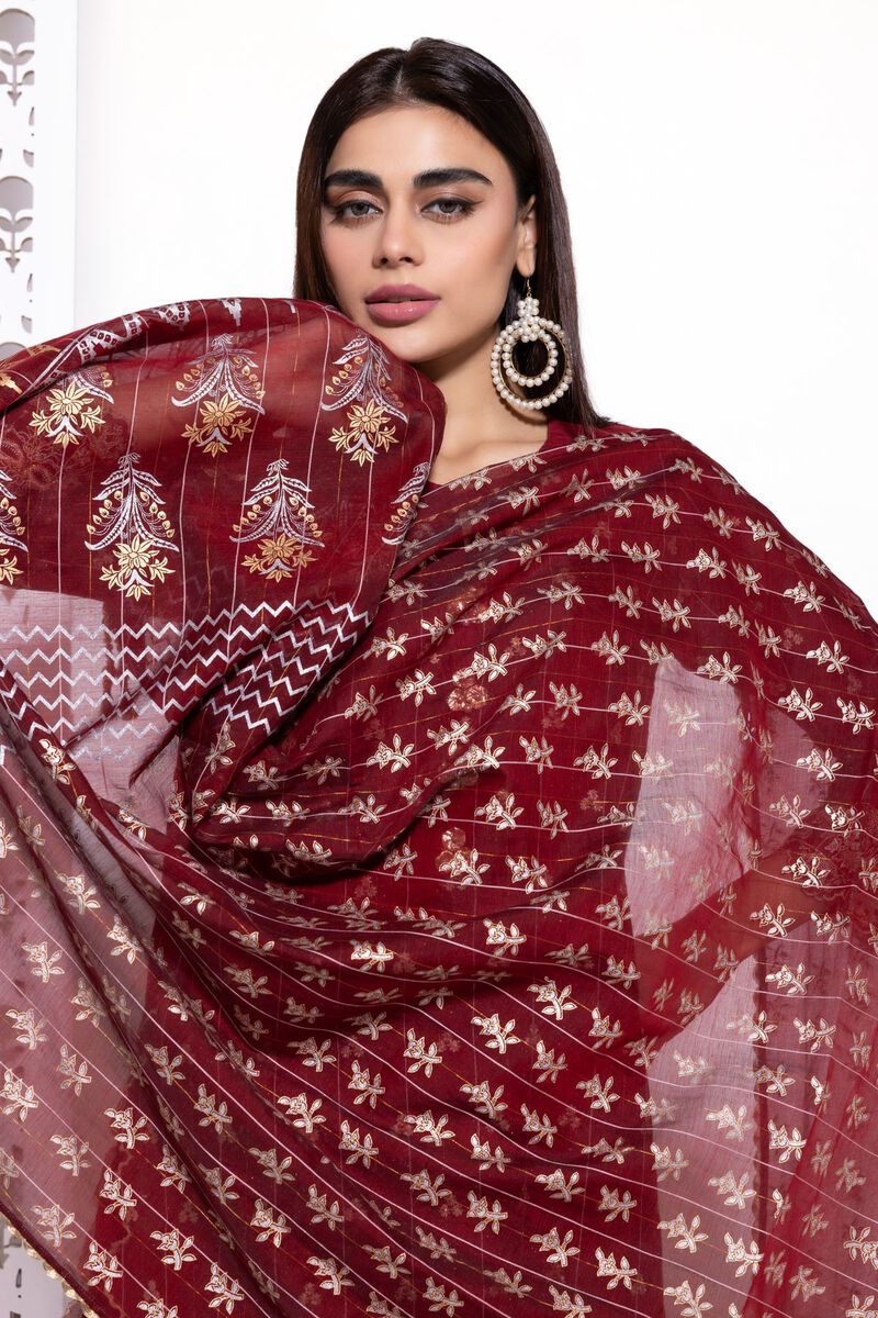 Printed | Cotton Zari Organza | Dupatta | null
