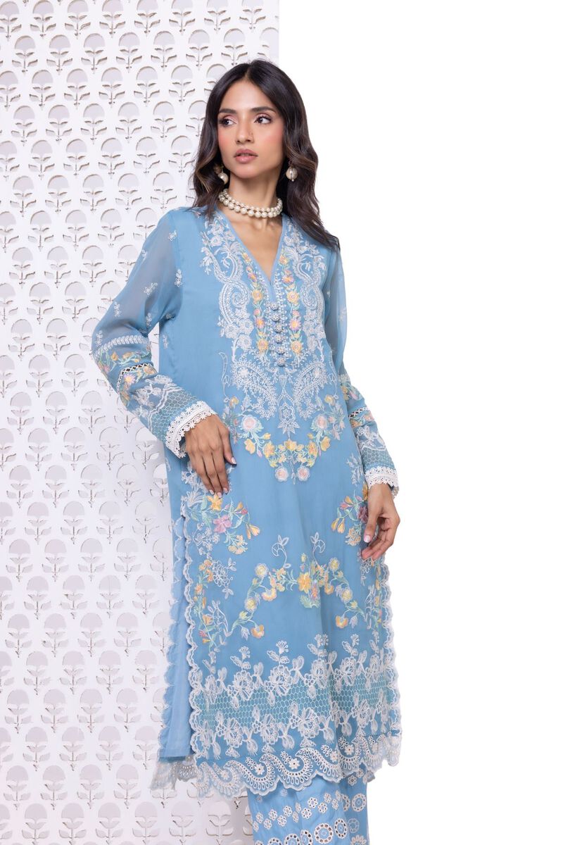Embroidered | Polyester Crinkle Chiffon | Kurta | null