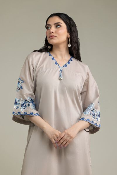 Embroidered | Cambric | Long Floral Kurta | GBP 17.50