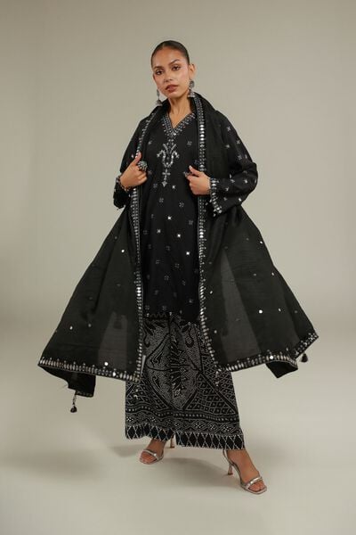 Embroidered | Raw Silk | Relaxed Ajrak Pants | GBP 25.00