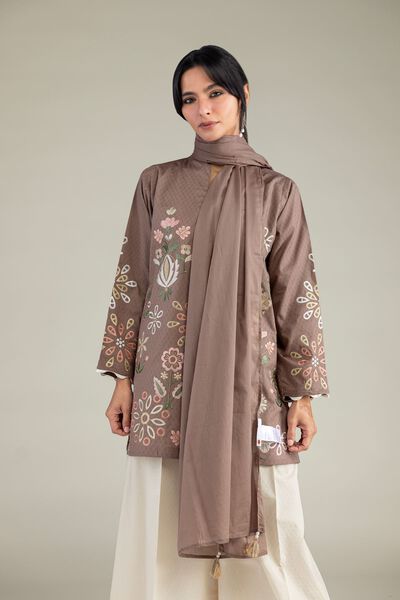 Embroidered | Lawn | Brown Lawn Dupatta | GBP 30.00