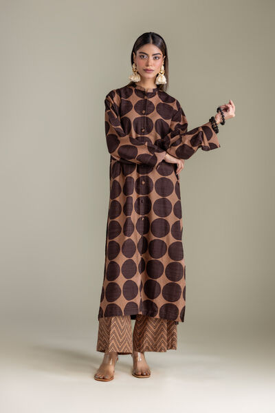 Printed | Light Khaddar | Brown Khaddar Pants | GBP 25.00