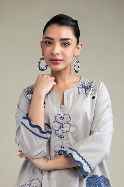 Embroidered | Cotton Dobby | Floral Cotton Kurta | GBP 25.00