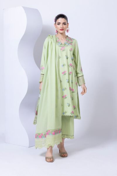 Embroidered | Crosshatch Raw Silk | Pants | GBP 20.00