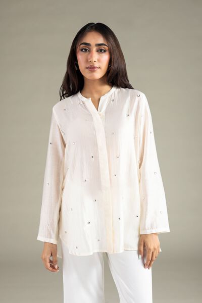 Embroidered | Raw Silk | Shirt | GBP 9.00