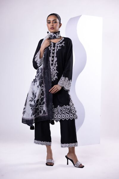 Embroidered | Crosshatch Raw Silk | Kurta | GBP 60.00