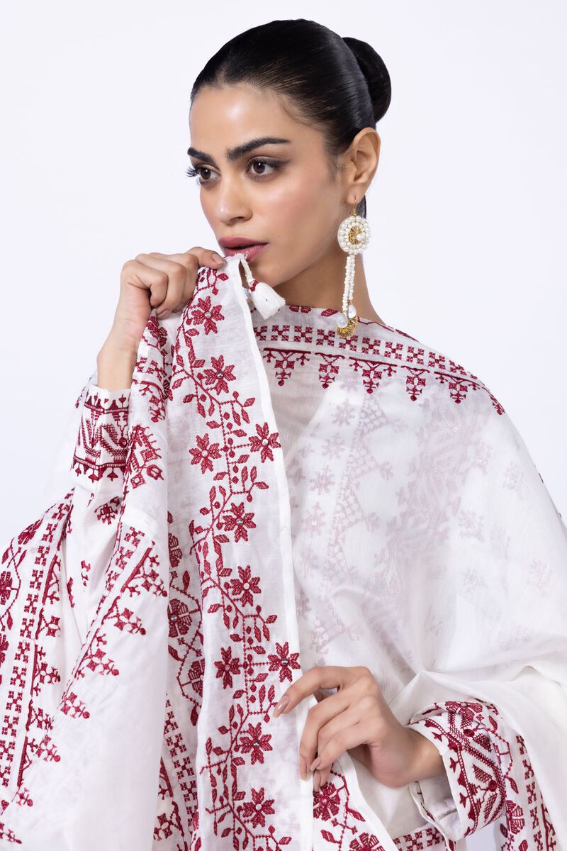 Embroidered | Cotton Net | Dupatta | null