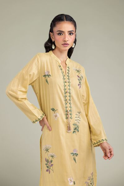 Embroidered | Textured Cotton | Cotton Longline Kurta | GBP 35.00