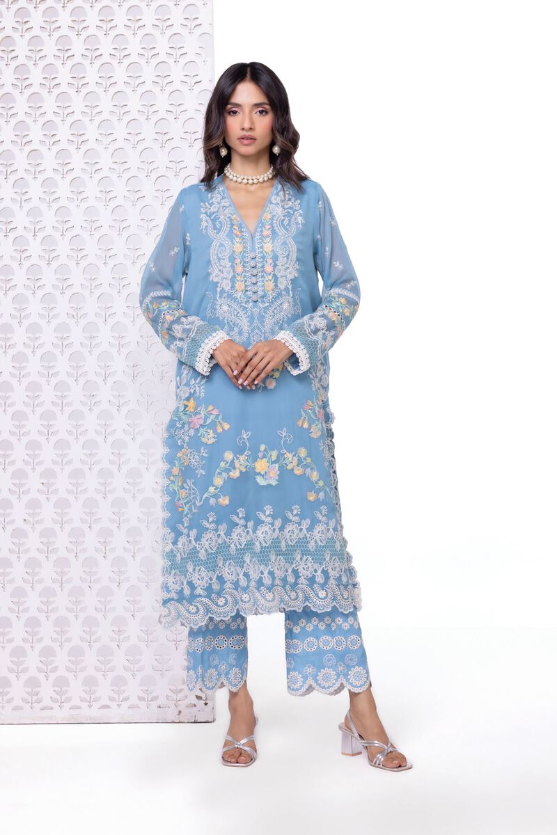 Embroidered | Polyester Crinkle Chiffon | Kurta | null