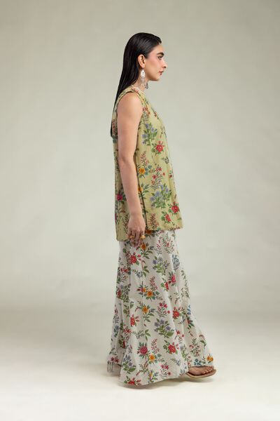Embroidered | Raw Silk | Floral Silk Pants | GBP 30.00