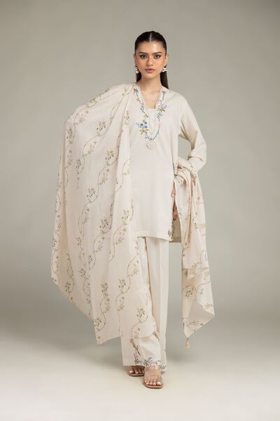 Embroidered | Cotton Dobby | Cotton V-Neck Kurta | GBP 35.00