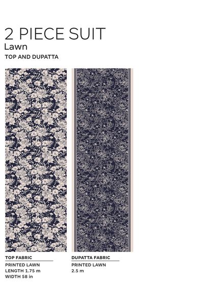 Fabrics 2 Piece | Top Dupatta, BLUE, hi-res