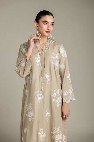 Embroidered | Raw Silk | Embroidered Silk Kurta | GBP 60.00