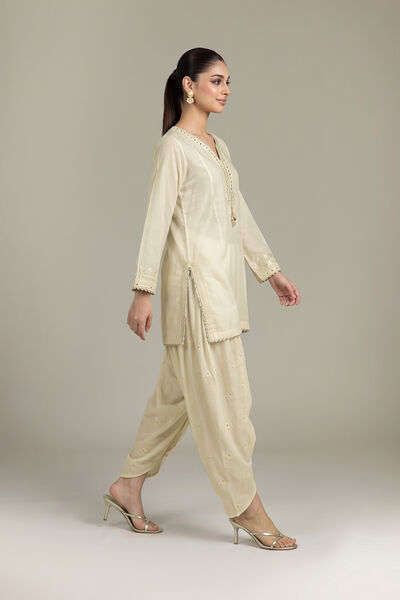 Embroidered | Raw Silk | Silk Embroidered Pants | GBP 35.00