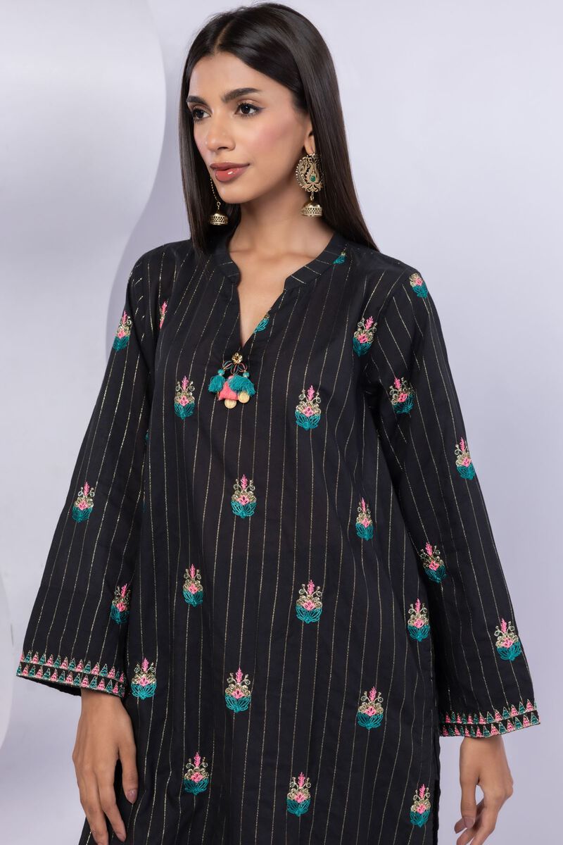 Embroidered | Lurex Stripes | Kurta | GBP 17.50