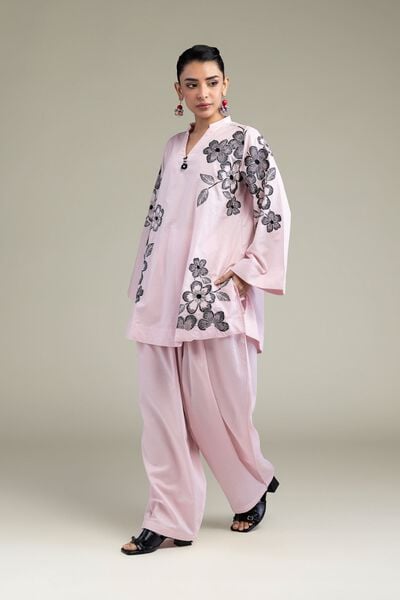 Embroidered | Cotton Dobby | Solid Pink Shalwar  | GBP 25.00