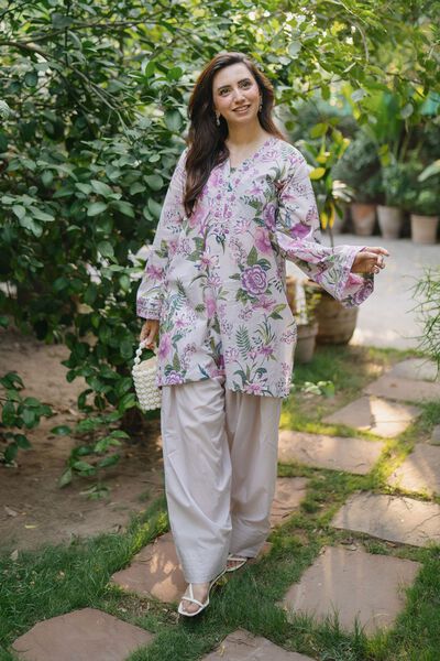 Printed | Cambric | Floral V-Neck Kurta | GBP 30.00