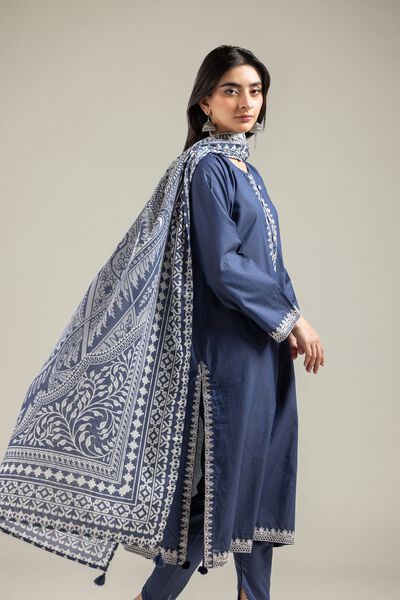 Embroidered | Mesuri | Navy Mesuri Dupatta | GBP 15.00