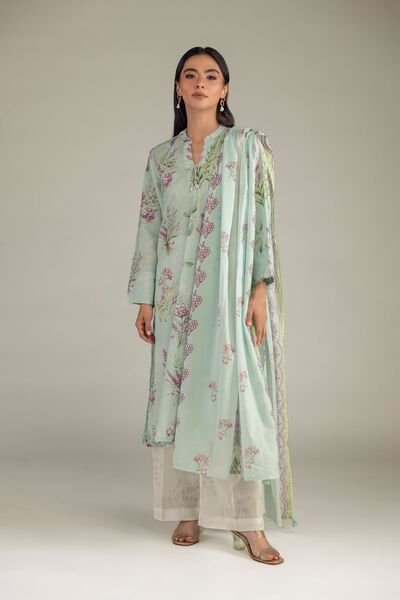 Printed | Cambric | Mint Long Kurta | GBP 30.00